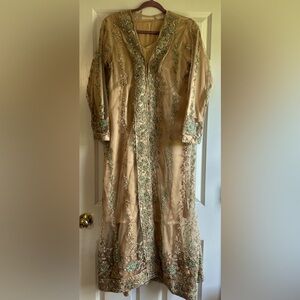 Boutique long dress fully embroided 3 piece suit